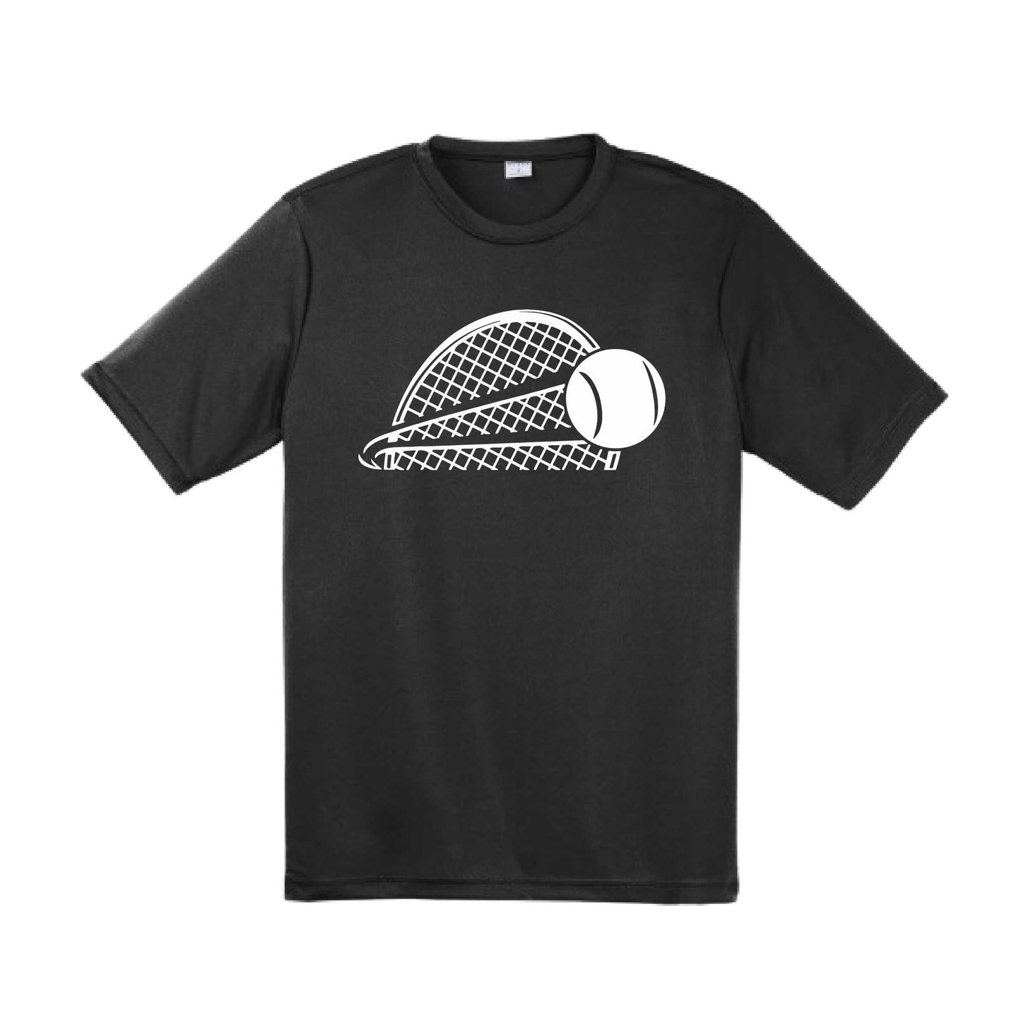 Tennis Half Racquet | Men's Short Sleeve Athletic Tennis Performance T-Shirt | 100% Polyester
