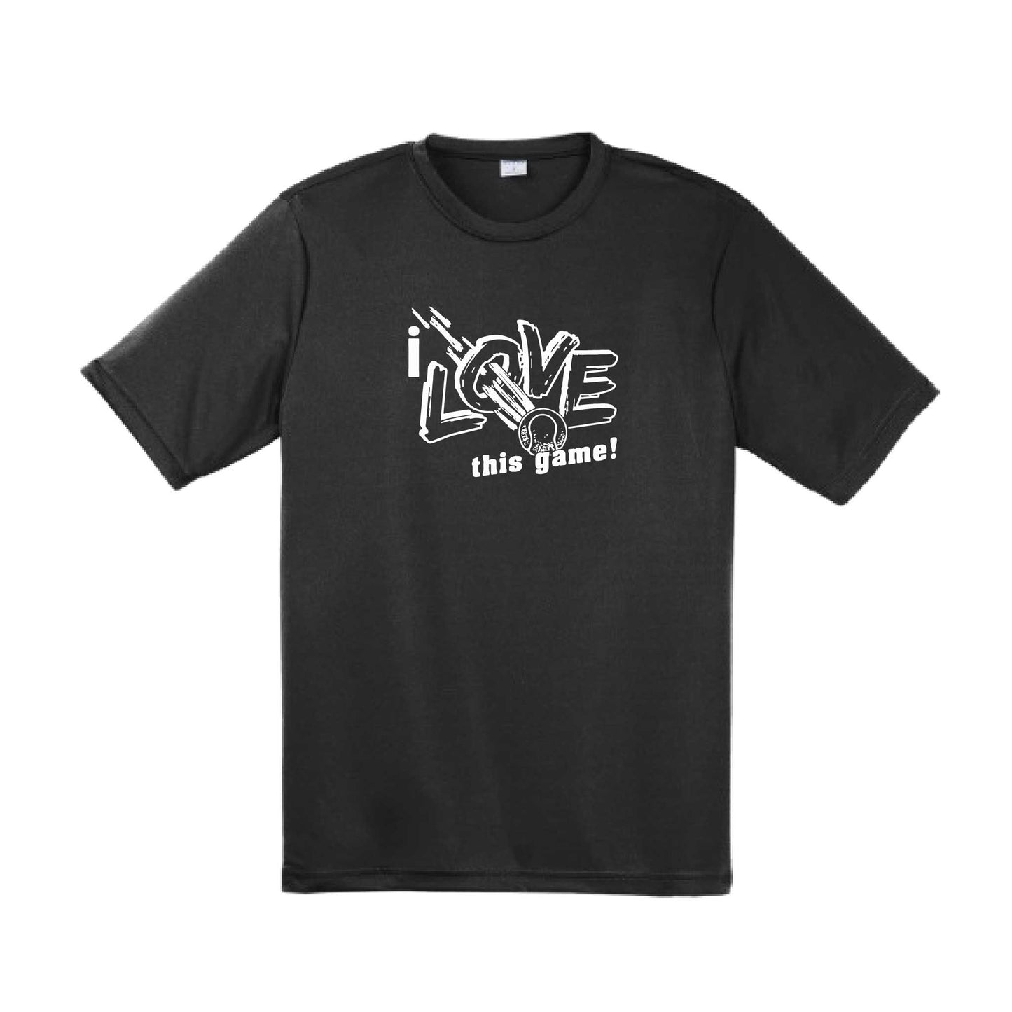 I Love This Game | Men's Short Sleeve Athletic Tennis Performance T-Shirt | 100% Polyester