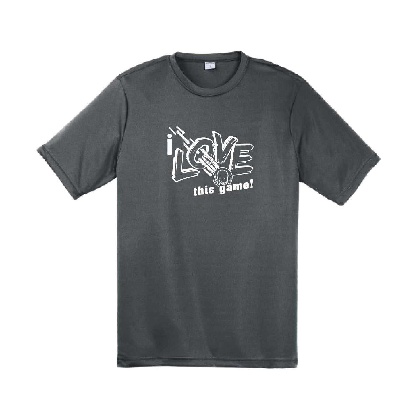 I Love This Game | Men's Short Sleeve Athletic Tennis Performance T-Shirt | 100% Polyester