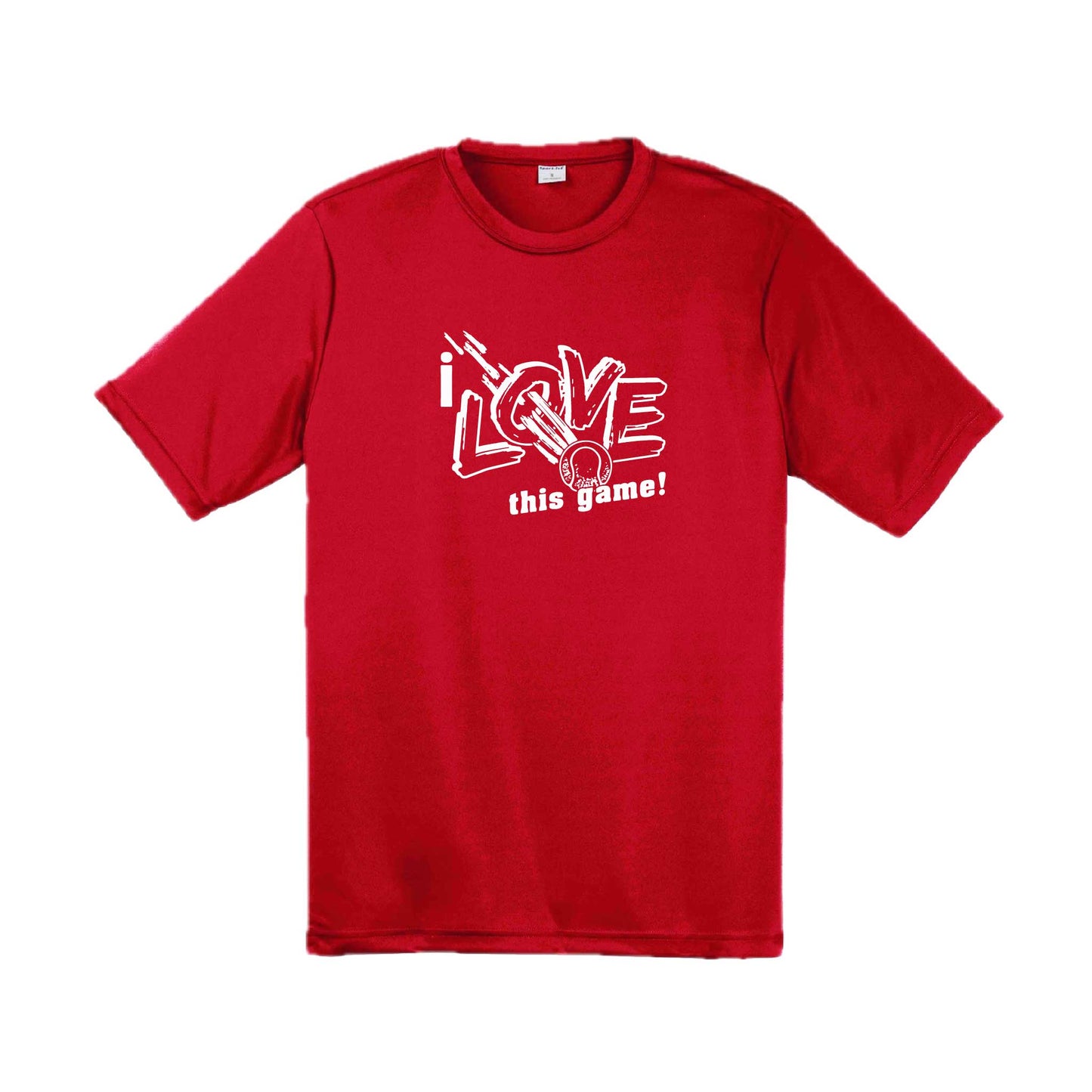 I Love This Game | Men's Short Sleeve Athletic Tennis Performance T-Shirt | 100% Polyester