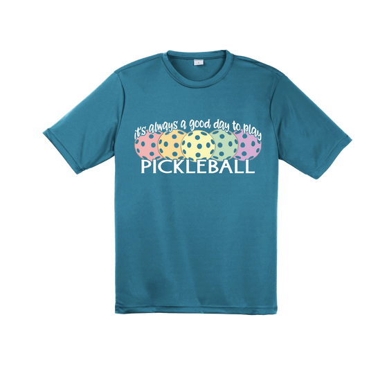 It's Always a Good Day to Play Pickleball | Men's Short Sleeve Athletic Shirt | 100% Polyester