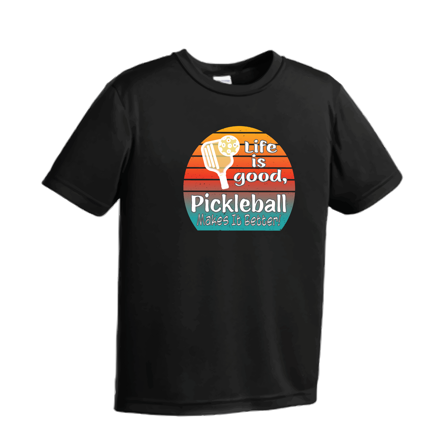 Life is Good Pickleball Makes it Better | Men's Short Sleeve Athletic Shirt | 100% Polyester