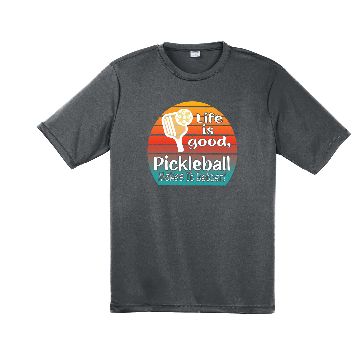 Life is Good Pickleball Makes it Better | Men's Short Sleeve Athletic Shirt | 100% Polyester