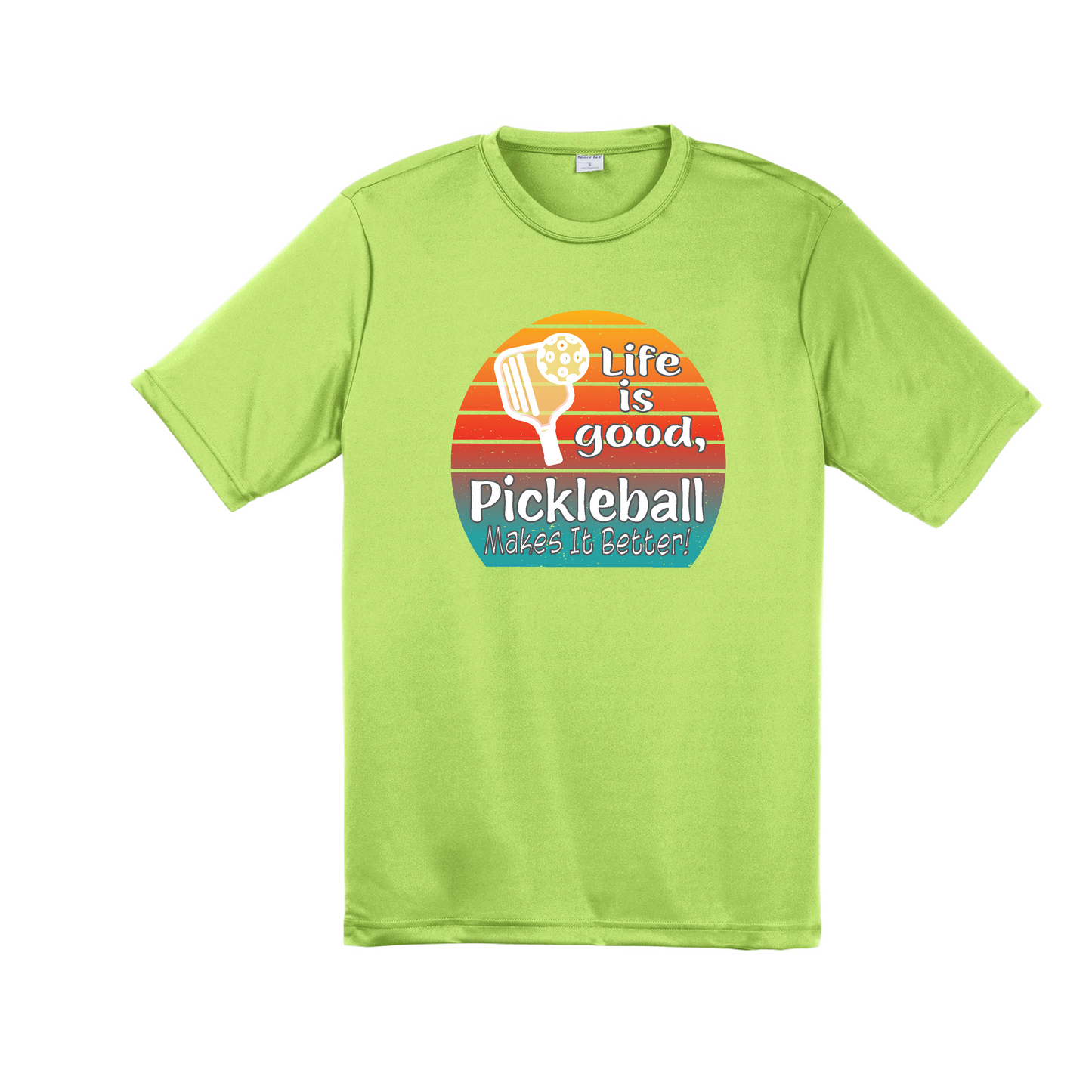 Life is Good Pickleball Makes it Better | Men's Short Sleeve Athletic Shirt | 100% Polyester