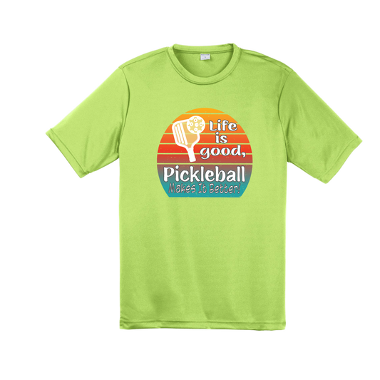 Life is Good Pickleball Makes it Better | Men's Short Sleeve Athletic Shirt | 100% Polyester