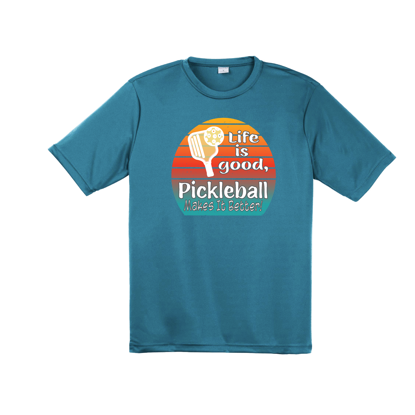 Life is Good Pickleball Makes it Better | Men's Short Sleeve Athletic Shirt | 100% Polyester