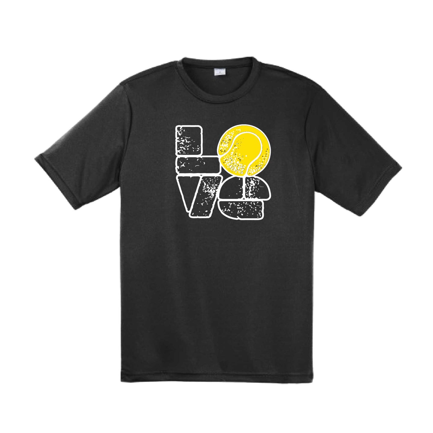 Love Stacked | Men's Short Sleeve Athletic Tennis Performance T-Shirt | 100% Polyester