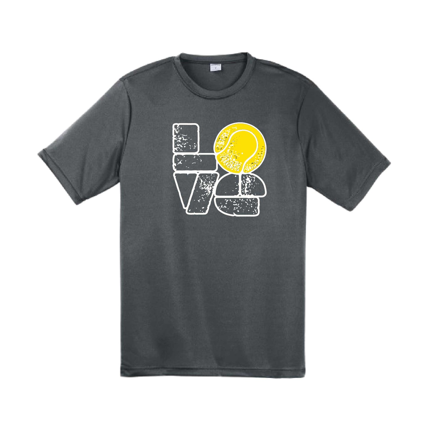 Love Stacked | Men's Short Sleeve Athletic Tennis Performance T-Shirt | 100% Polyester