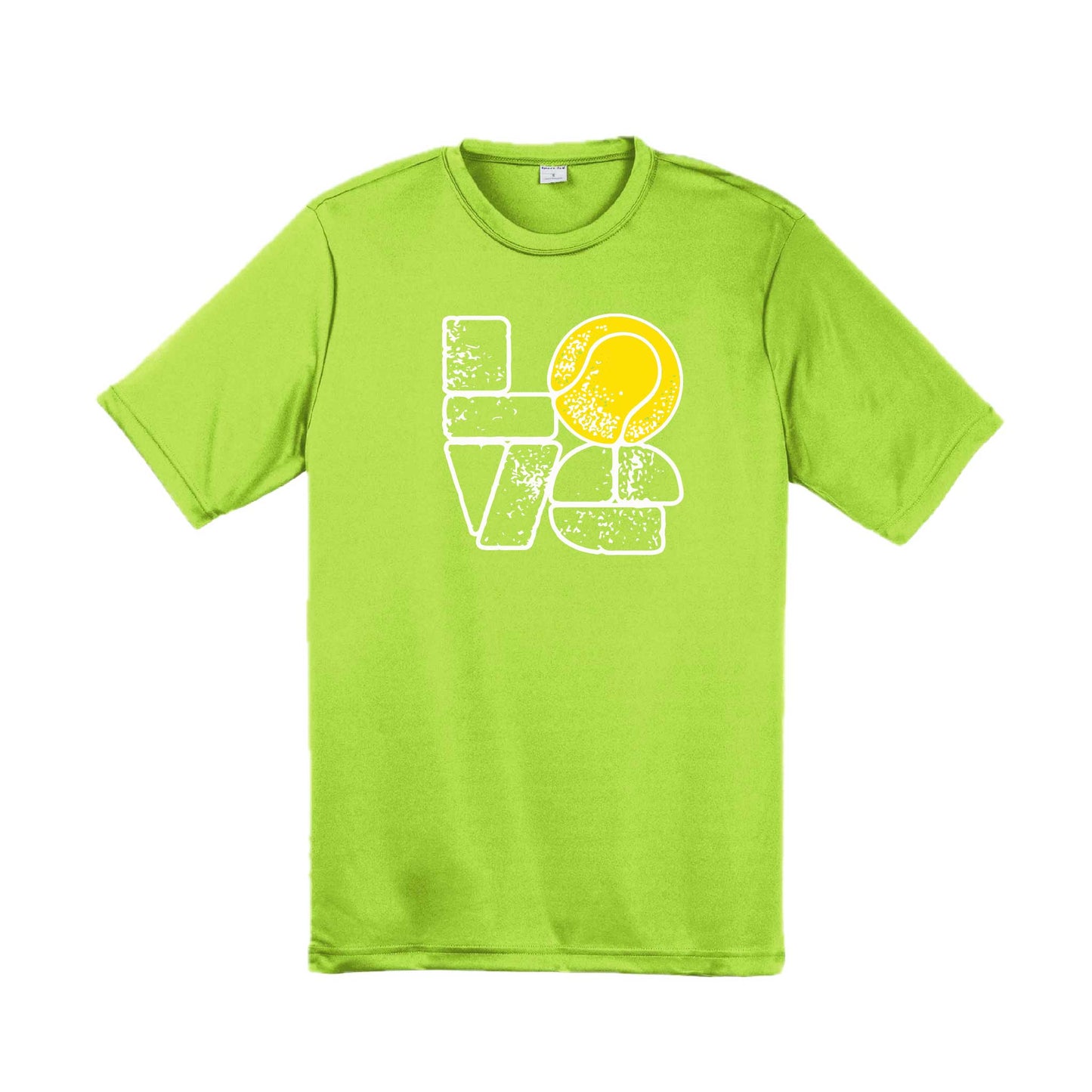 Love Stacked | Men's Short Sleeve Athletic Tennis Performance T-Shirt | 100% Polyester