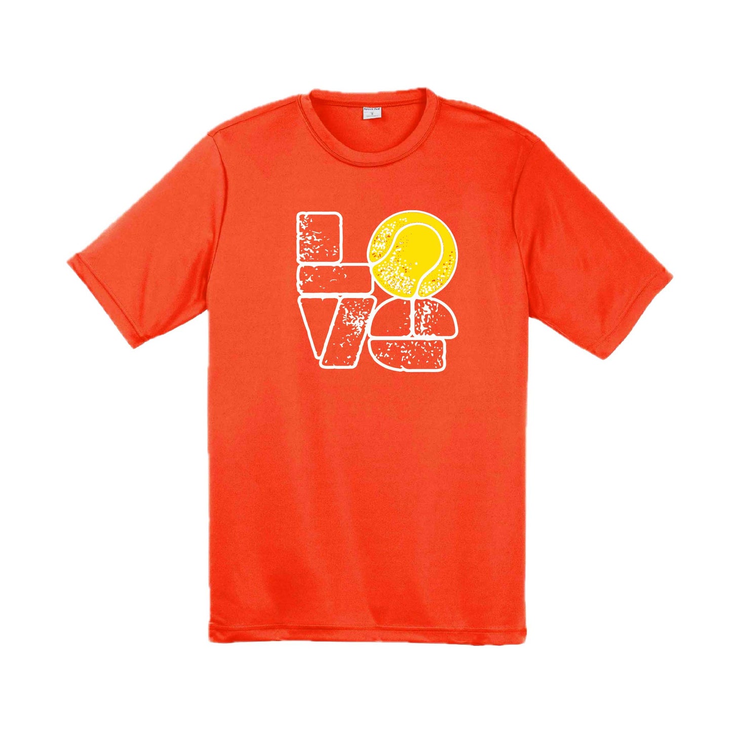 Love Stacked | Men's Short Sleeve Athletic Tennis Performance T-Shirt | 100% Polyester