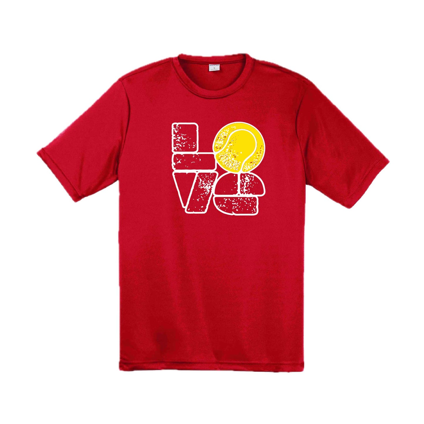 Love Stacked | Men's Short Sleeve Athletic Tennis Performance T-Shirt | 100% Polyester