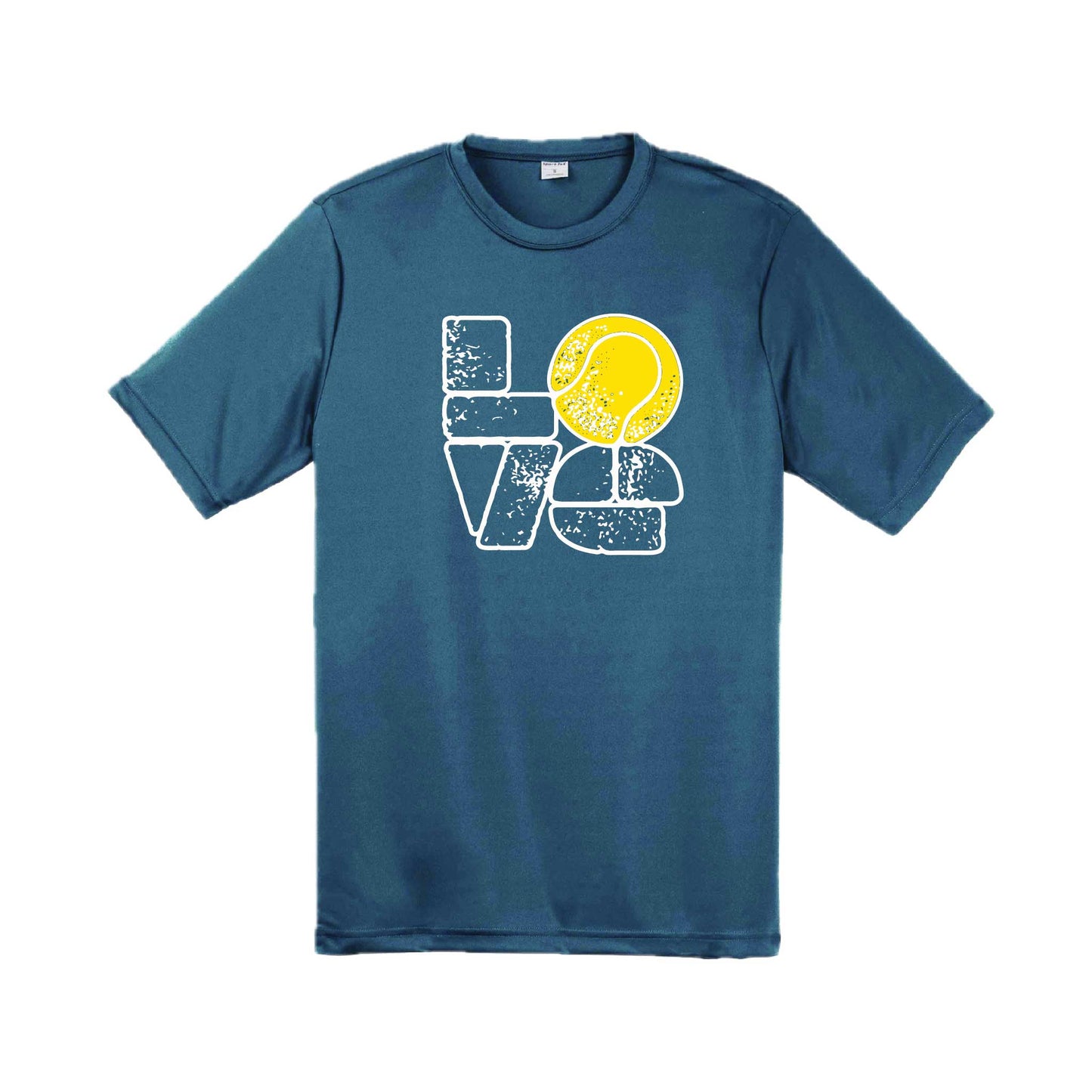 Love Stacked | Men's Short Sleeve Athletic Tennis Performance T-Shirt | 100% Polyester