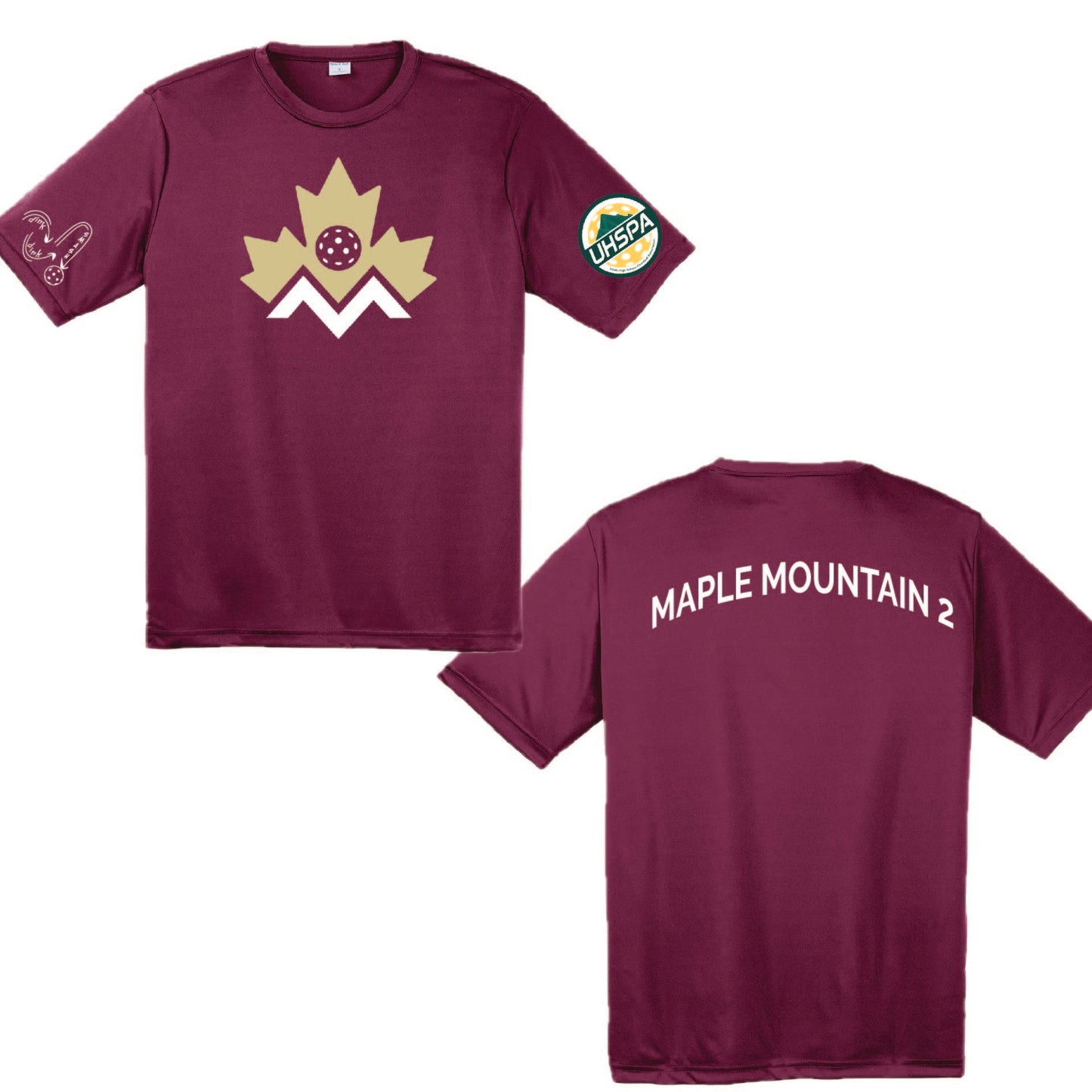Maple Mountain High 2 USHPA | Men's Short Sleeve Crewneck T-Shirts | 100% Polyester