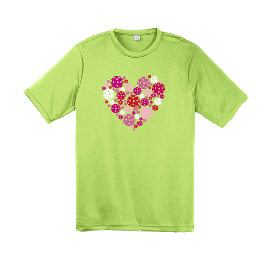 Pickleball Heart | Men's Short Sleeve Athletic Shirt | 100% Polyester