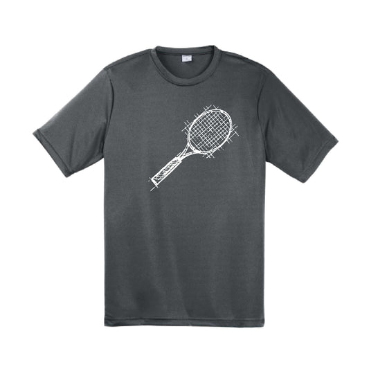 Tennis Retro | Men's Short Sleeve Athletic Tennis Performance T-Shirt | 100% Polyester