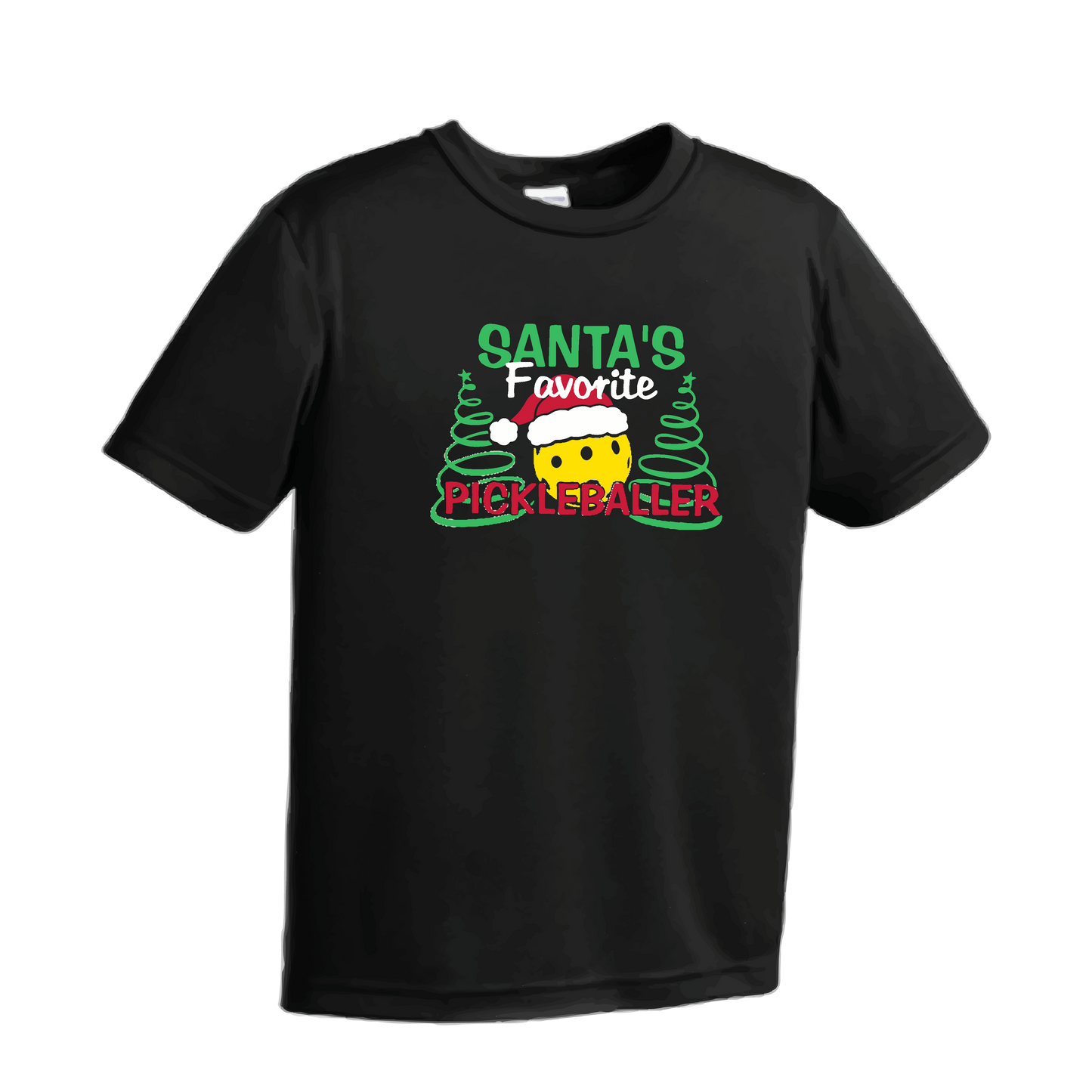 Santa's Favorite Pickleballer | Men's Short Sleeve Athletic Shirt | 100% Polyester