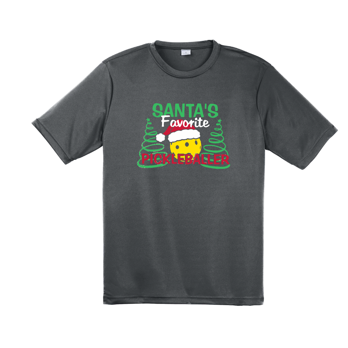 Santa's Favorite Pickleballer | Men's Short Sleeve Athletic Shirt | 100% Polyester