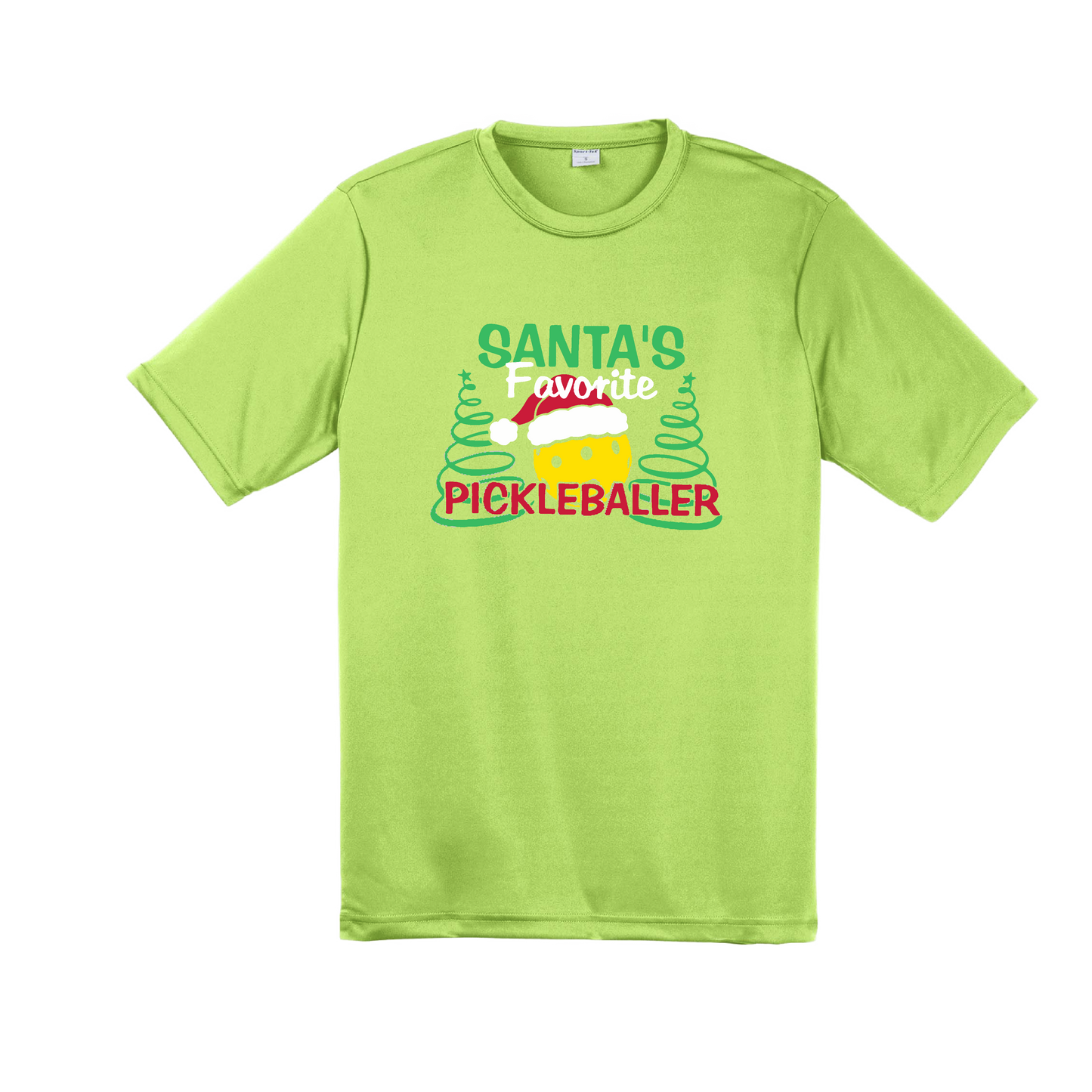 Santa's Favorite Pickleballer | Men's Short Sleeve Athletic Shirt | 100% Polyester