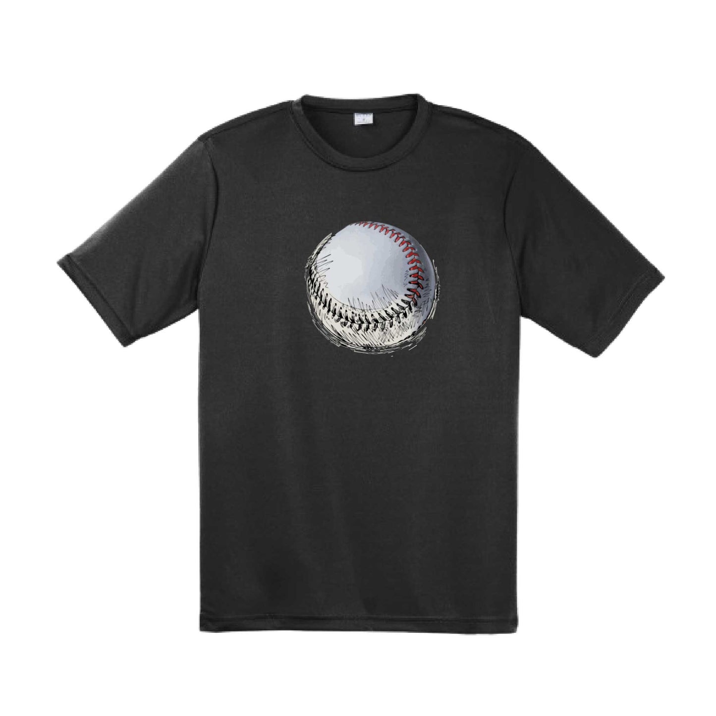 Baseball Sketched | Men's Short Sleeve Athletic Baseball Performance T-Shirt | 100% Polyester