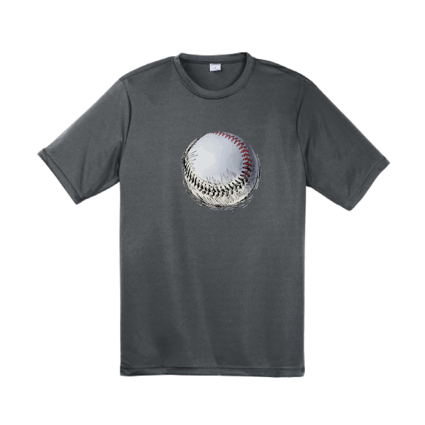 Baseball Sketched | Men's Short Sleeve Athletic Baseball Performance T-Shirt | 100% Polyester
