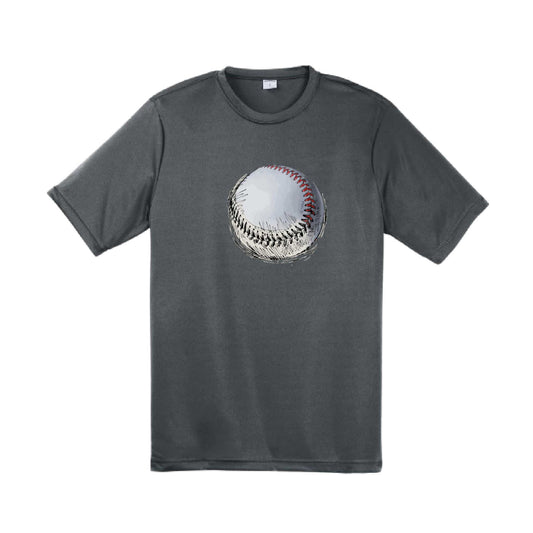 Baseball Sketched | Men's Short Sleeve Athletic Baseball Performance T-Shirt | 100% Polyester