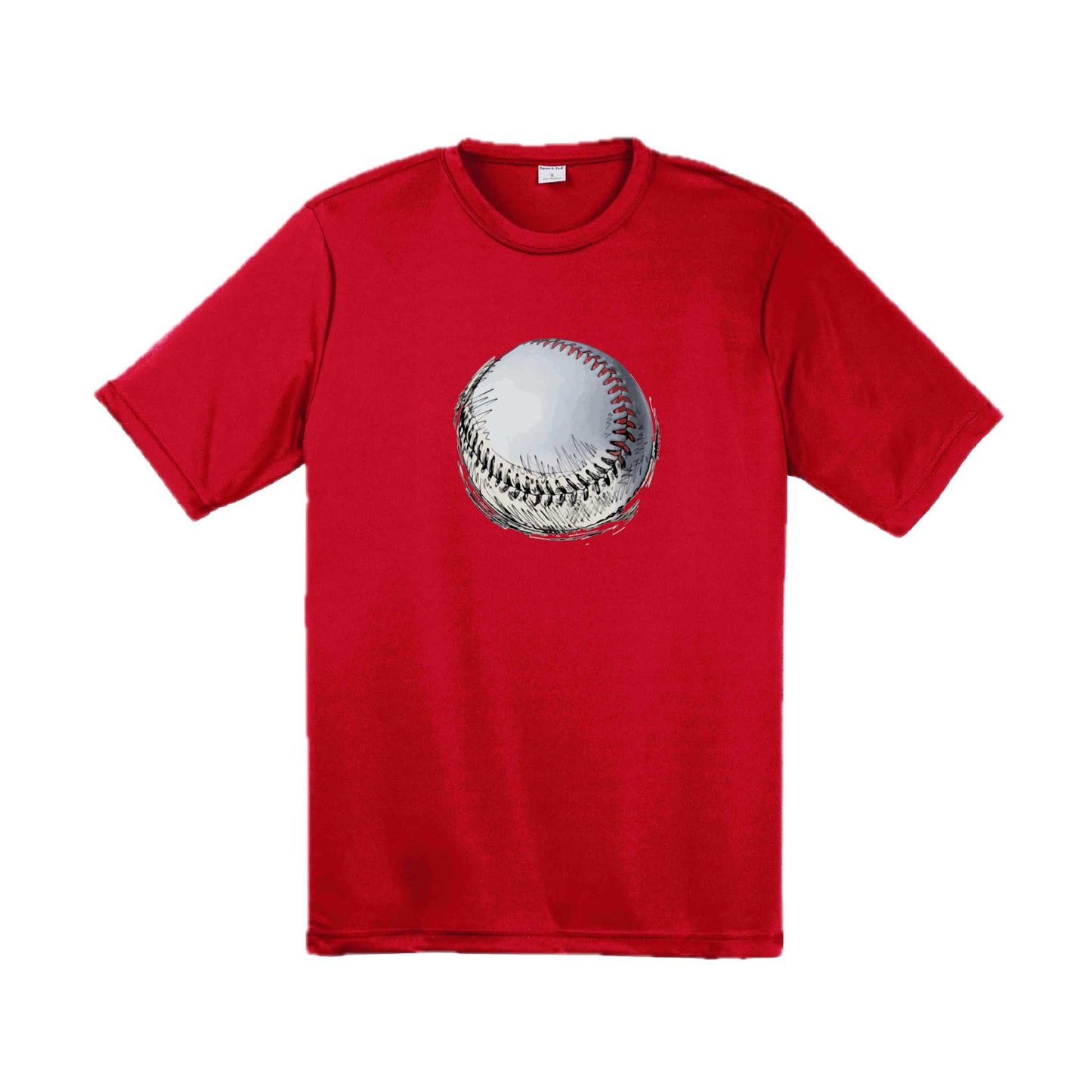 Baseball Sketched | Men's Short Sleeve Athletic Baseball Performance T-Shirt | 100% Polyester
