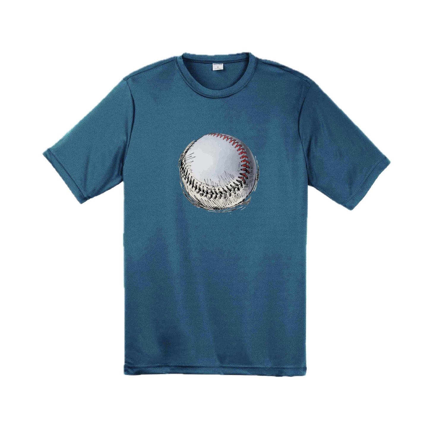 Baseball Sketched | Men's Short Sleeve Athletic Baseball Performance T-Shirt | 100% Polyester