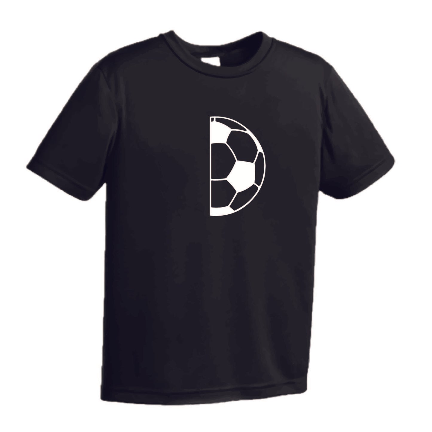 Half Soccer Ball | Men's Short Sleeve Soccer T-Shirt | 100% Polyester