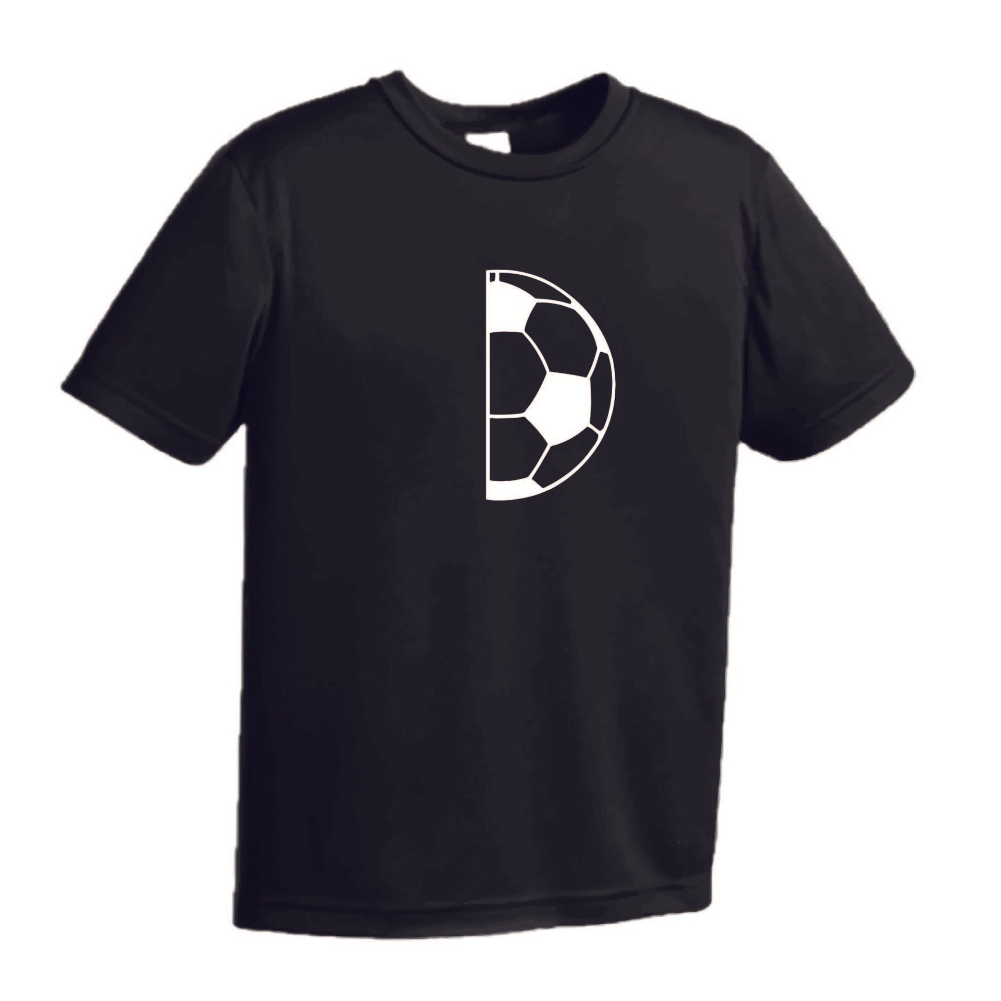 Half Soccer Ball | Men's Short Sleeve Soccer T-Shirt | 100% Polyester