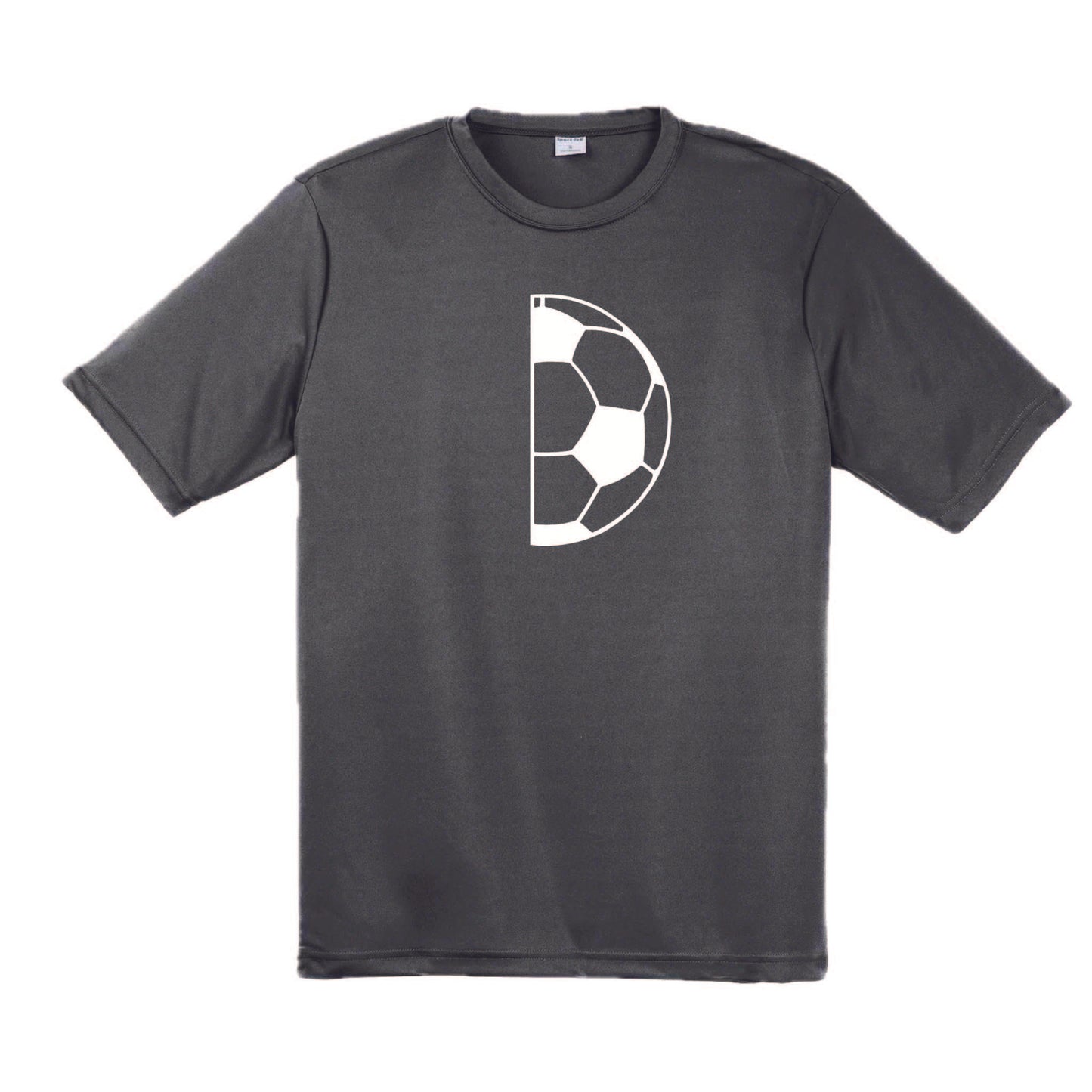 Half Soccer Ball | Men's Short Sleeve Soccer T-Shirt | 100% Polyester