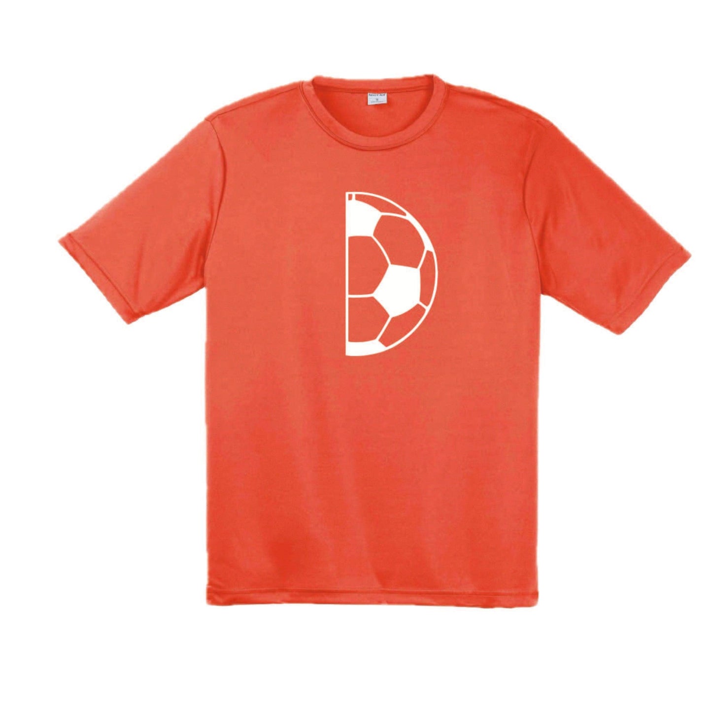 Half Soccer Ball | Men's Short Sleeve Soccer T-Shirt | 100% Polyester