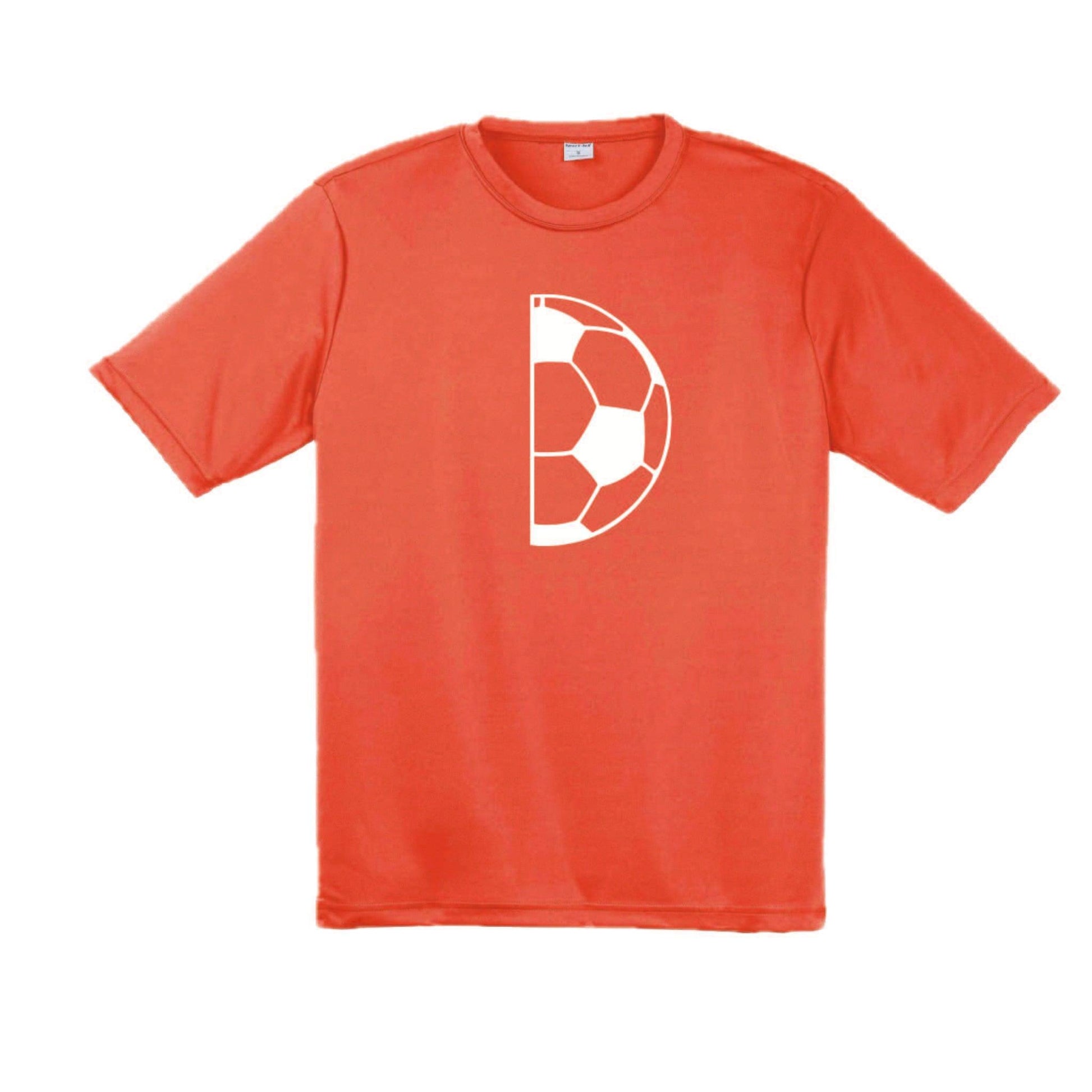 Half Soccer Ball | Men's Short Sleeve Soccer T-Shirt | 100% Polyester