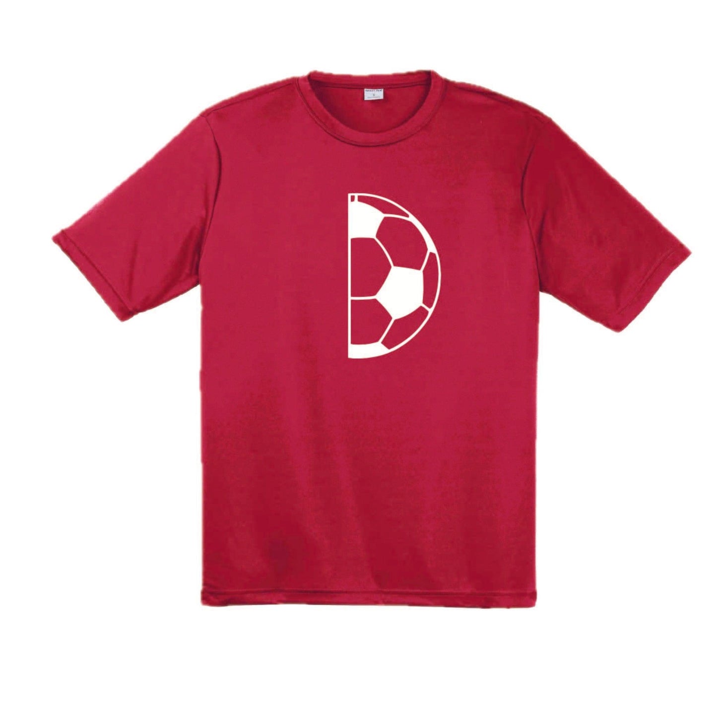 Half Soccer Ball | Men's Short Sleeve Soccer T-Shirt | 100% Polyester