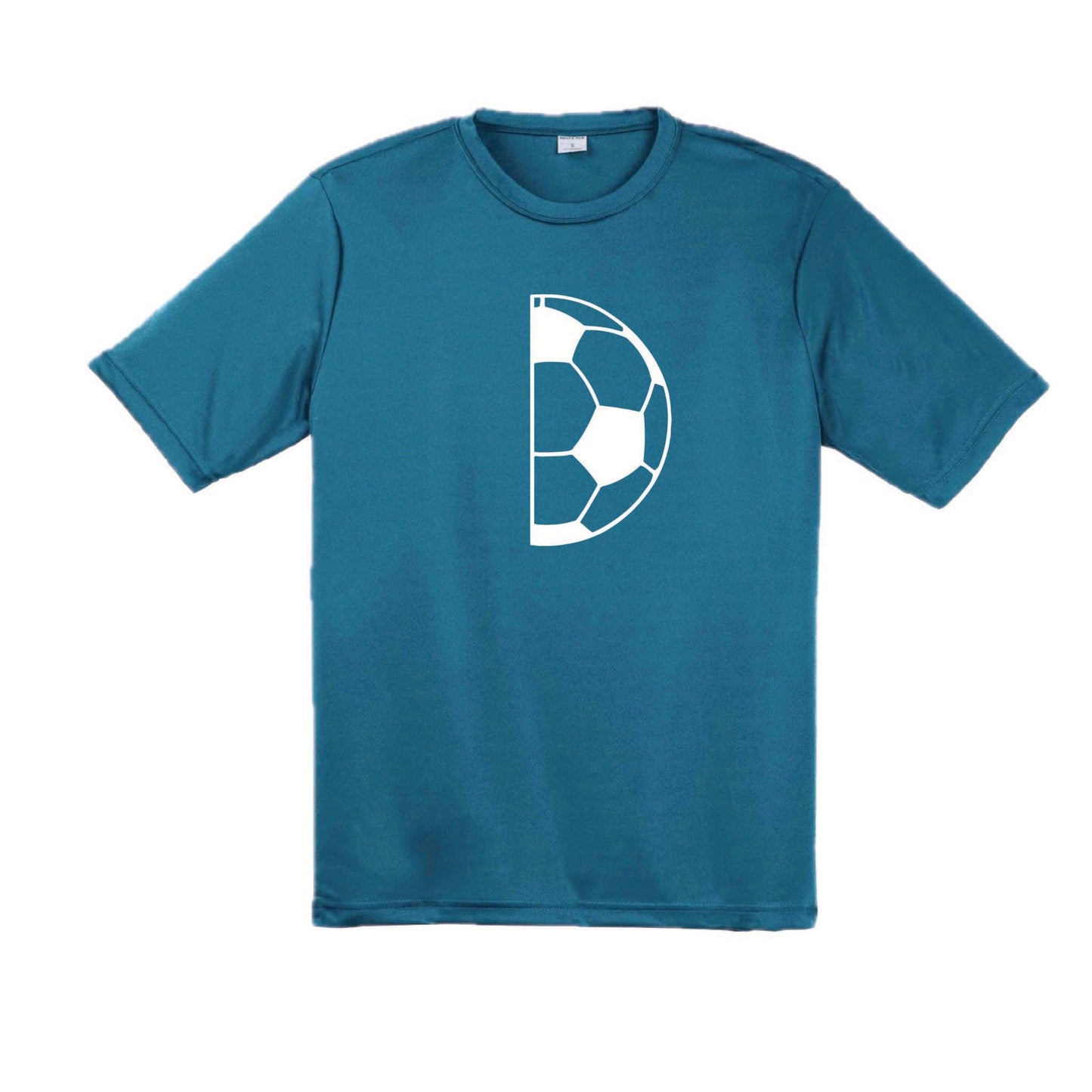 Half Soccer Ball | Men's Short Sleeve Soccer T-Shirt | 100% Polyester