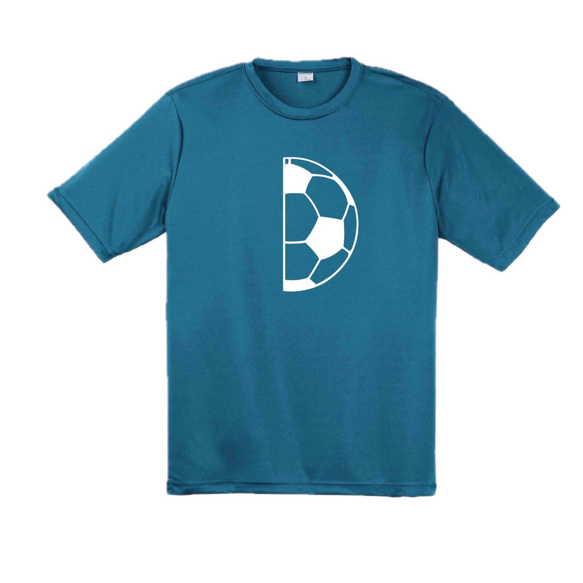 Half Soccer Ball | Men's Short Sleeve Soccer T-Shirt | 100% Polyester