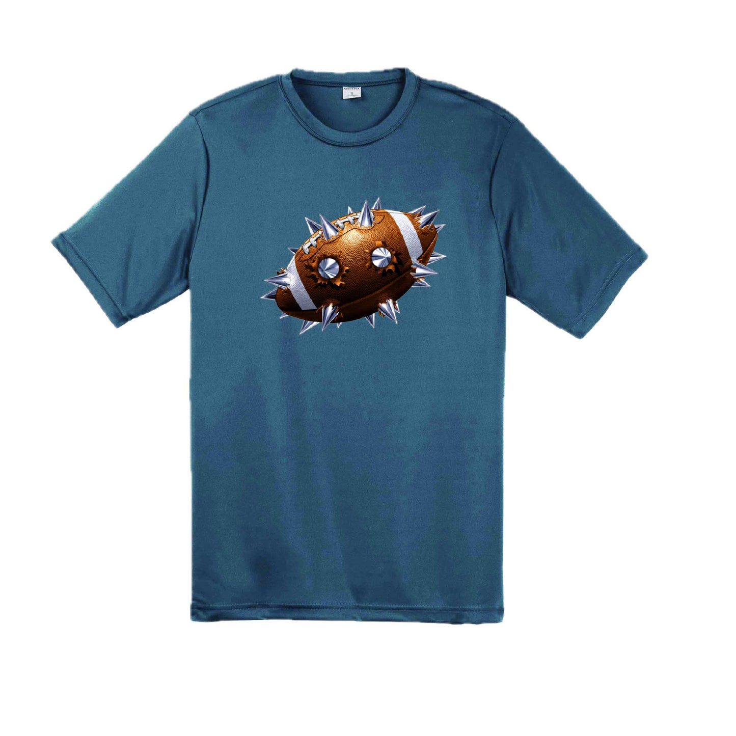 Spiked Football | Men's Short Sleeve Football T-Shirt | 100% Polyester
