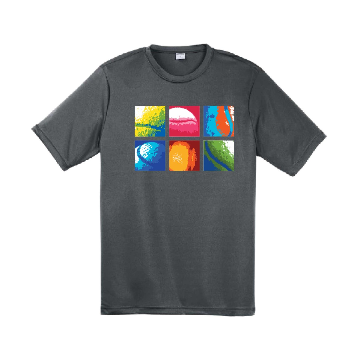 Tennis Squares | Men's Short Sleeve Athletic Tennis Performance T-Shirt | 100% Polyester