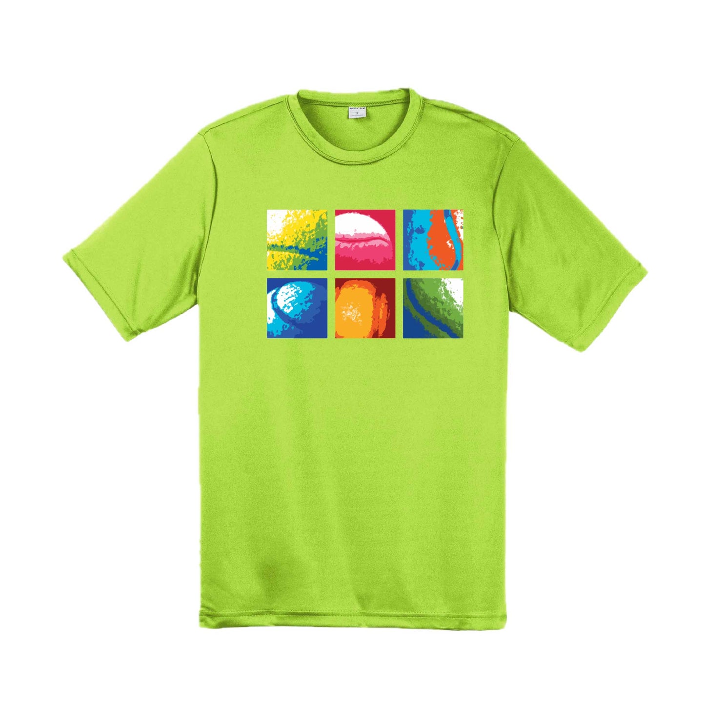 Tennis Squares | Men's Short Sleeve Athletic Tennis Performance T-Shirt | 100% Polyester