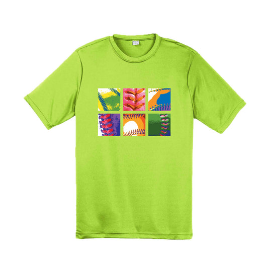 Baseball Squares | Men's Short Sleeve Athletic Baseball Performance T-Shirt | 100% Polyester