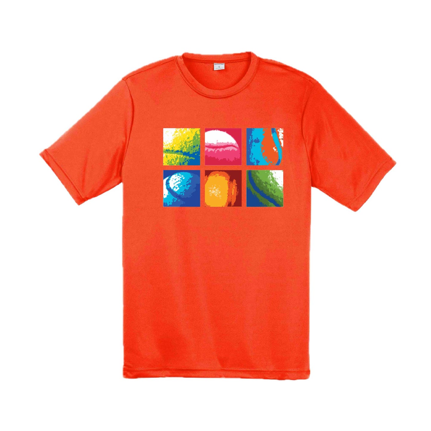Tennis Squares | Men's Short Sleeve Athletic Tennis Performance T-Shirt | 100% Polyester
