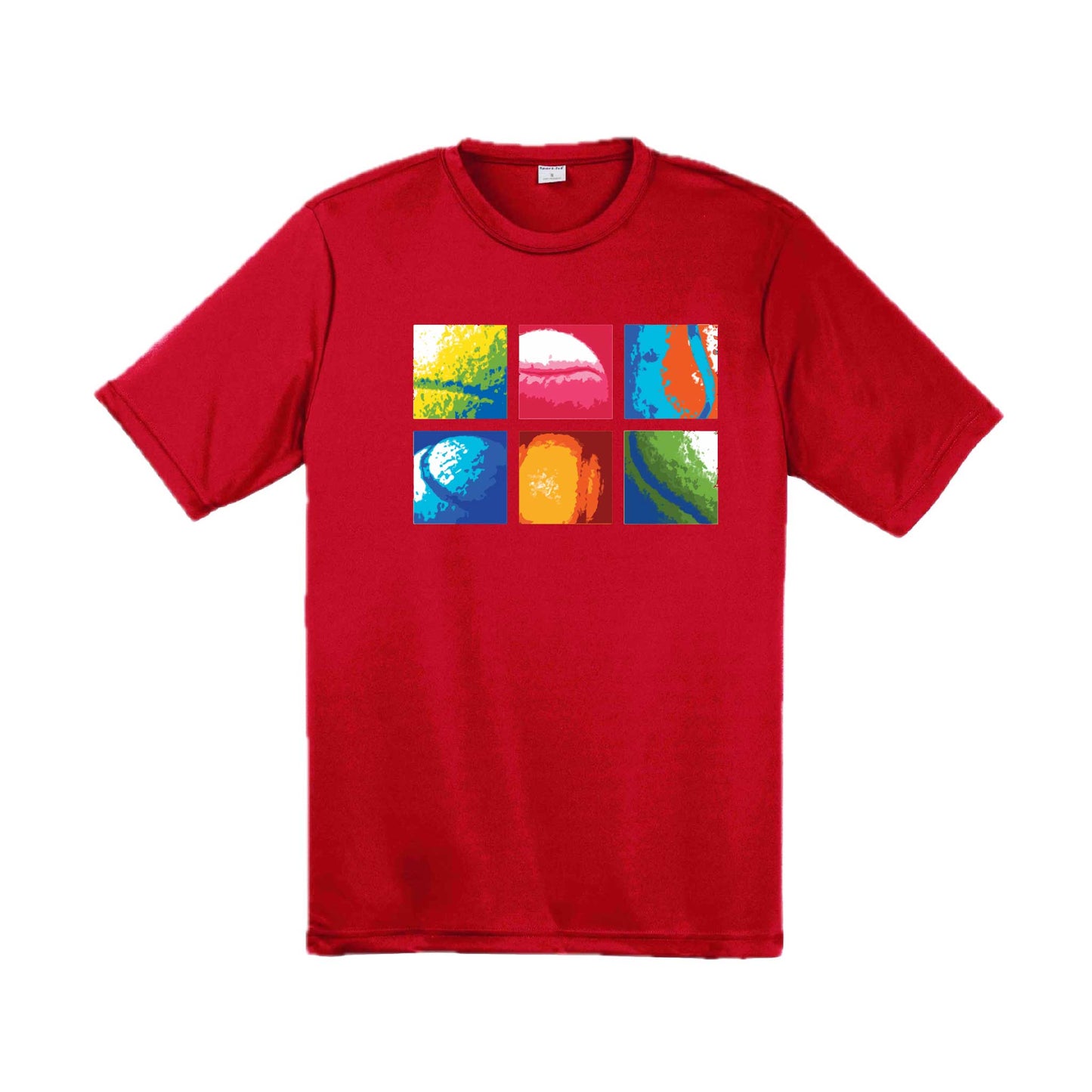 Tennis Squares | Men's Short Sleeve Athletic Tennis Performance T-Shirt | 100% Polyester