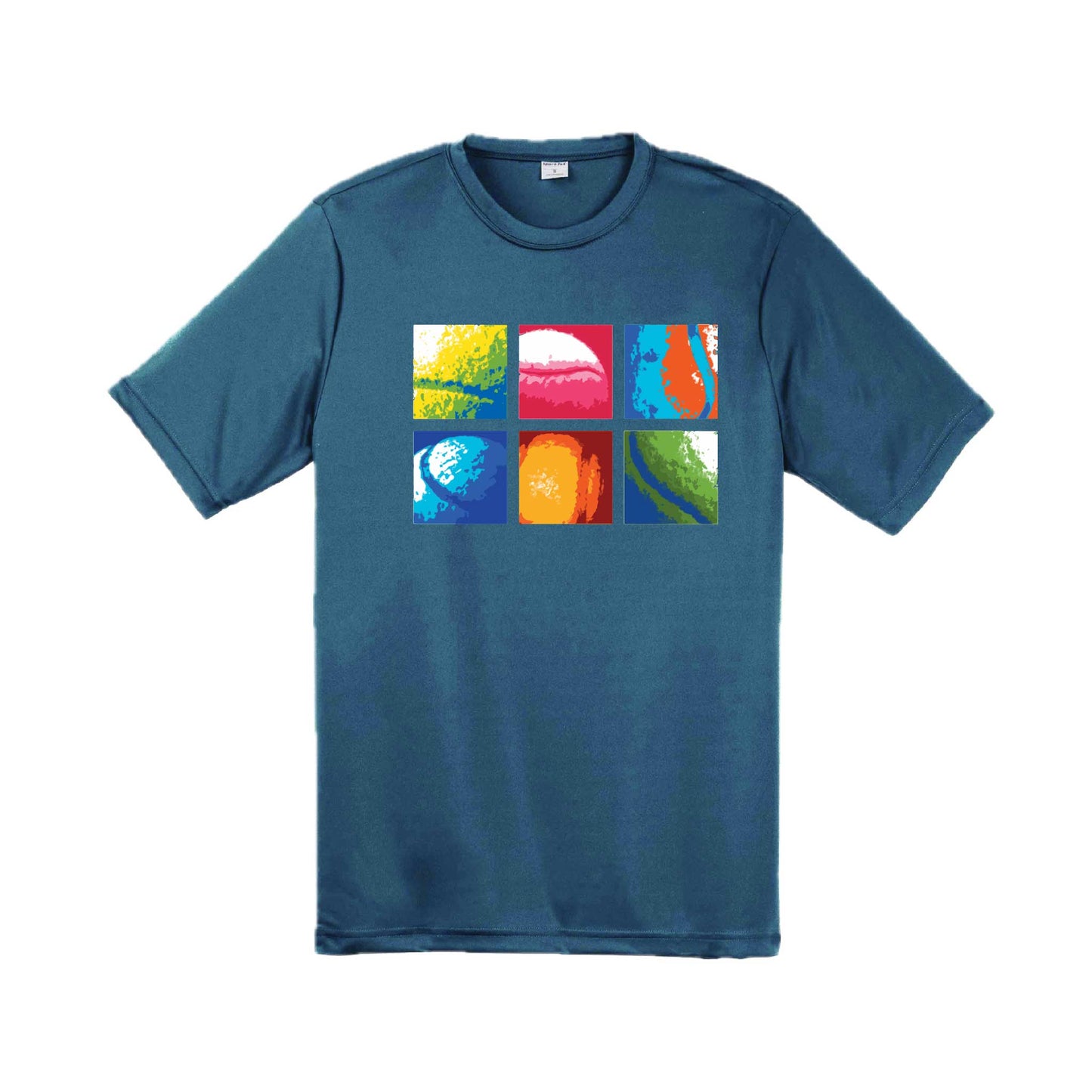 Tennis Squares | Men's Short Sleeve Athletic Tennis Performance T-Shirt | 100% Polyester