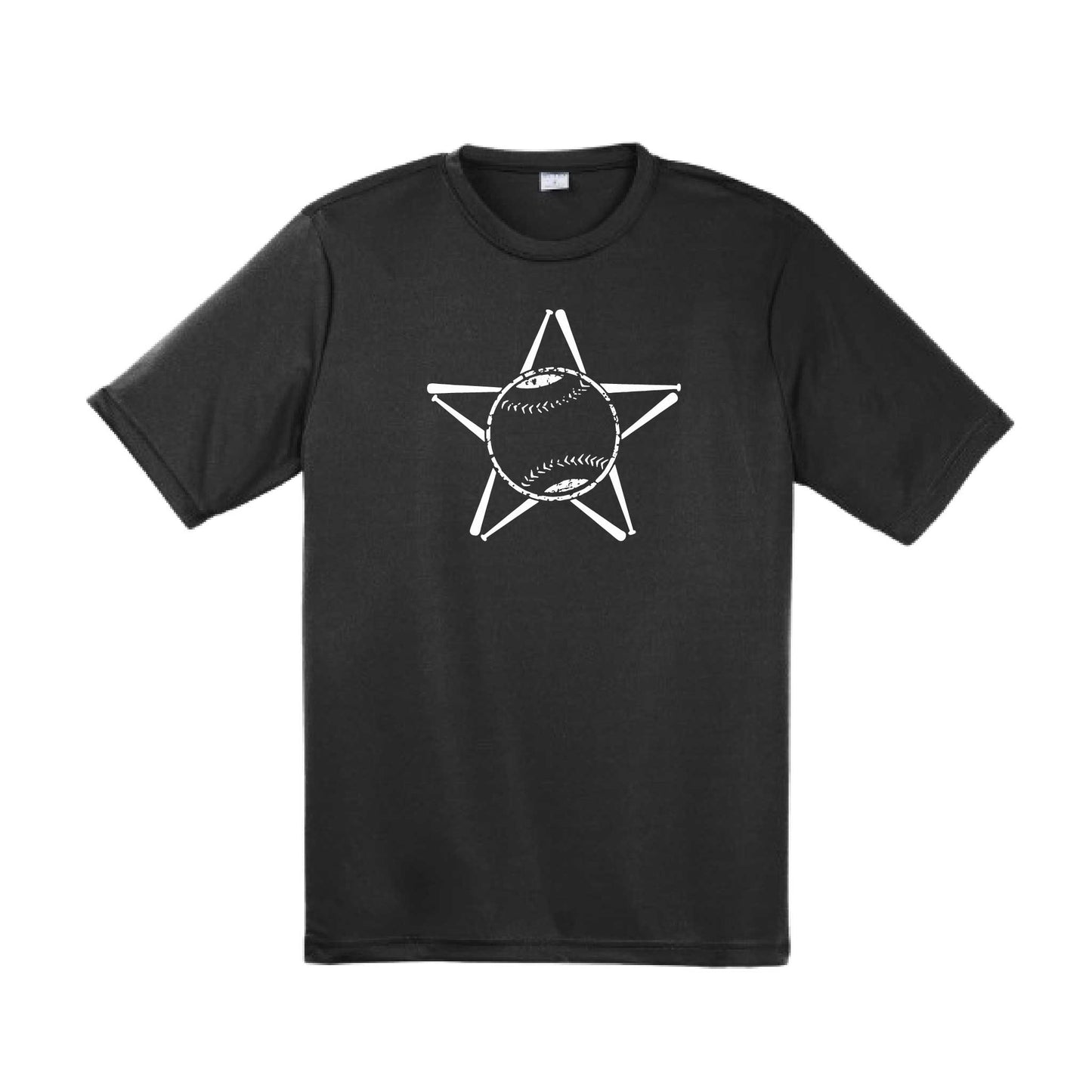 Baseball Star | Men's Short Sleeve Athletic Baseball Performance T-Shirt | 100% Polyester