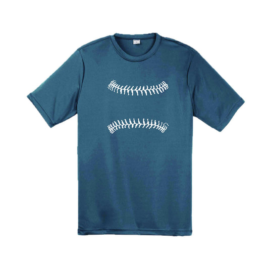 Baseball Stitches | Men's Short Sleeve Athletic Baseball Performance T-Shirt | 100% Polyester