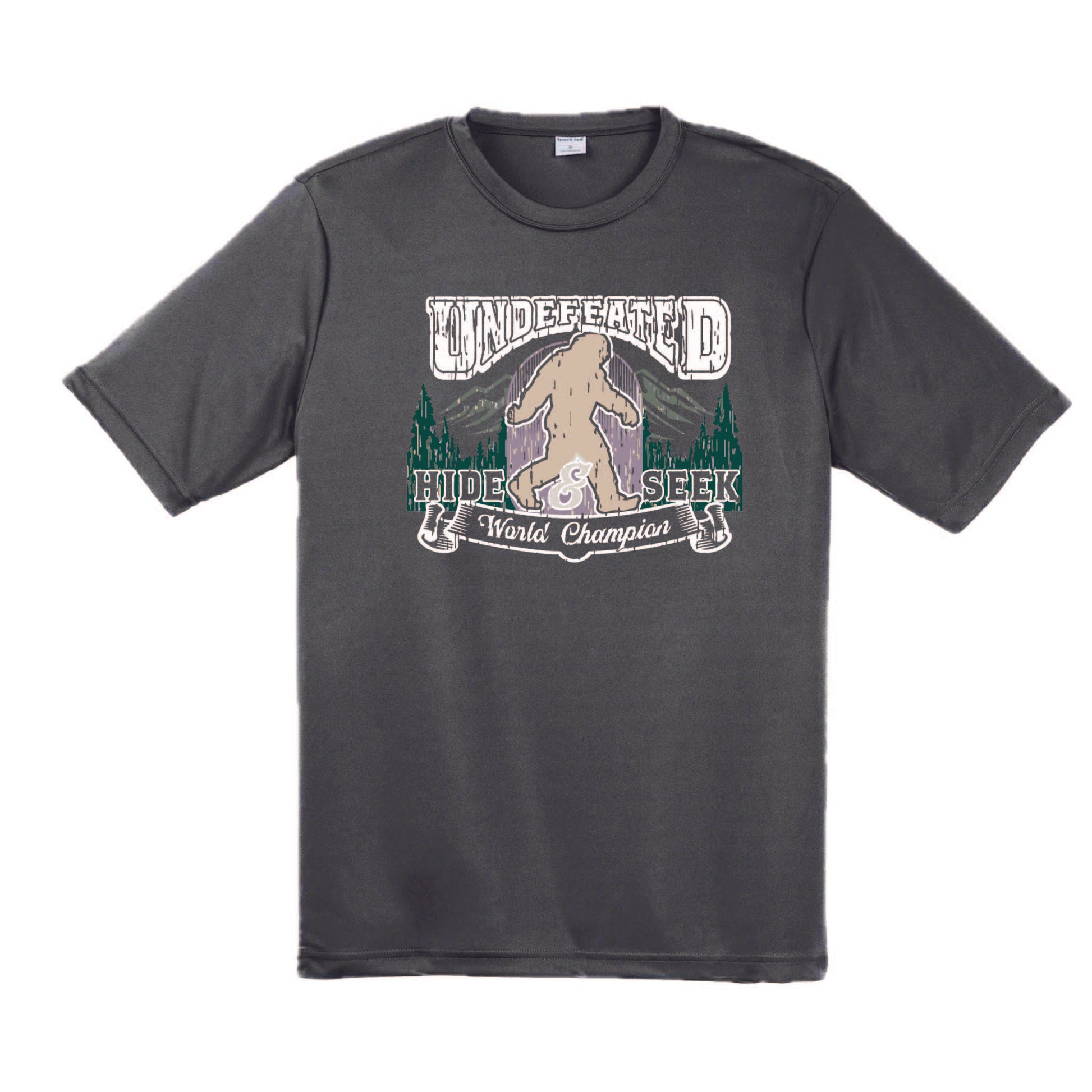 Undefeated Hide & Seek World Champion | Men's Short Sleeve Camping T-Shirt | 100% Polyester