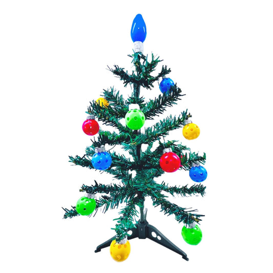 Micro Green Christmas Tree With 12 Micro Pickleball Ornaments | Pickleball Christmas Gifts And Decor