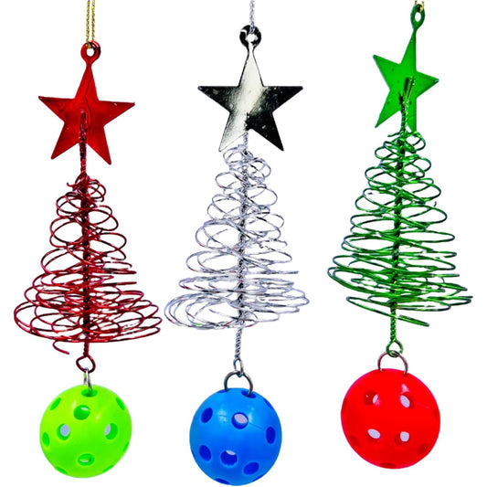 Micro Pickleball Christmas Tree Ornaments (Set of 3) | Pickleball Christmas Gifts And Decor