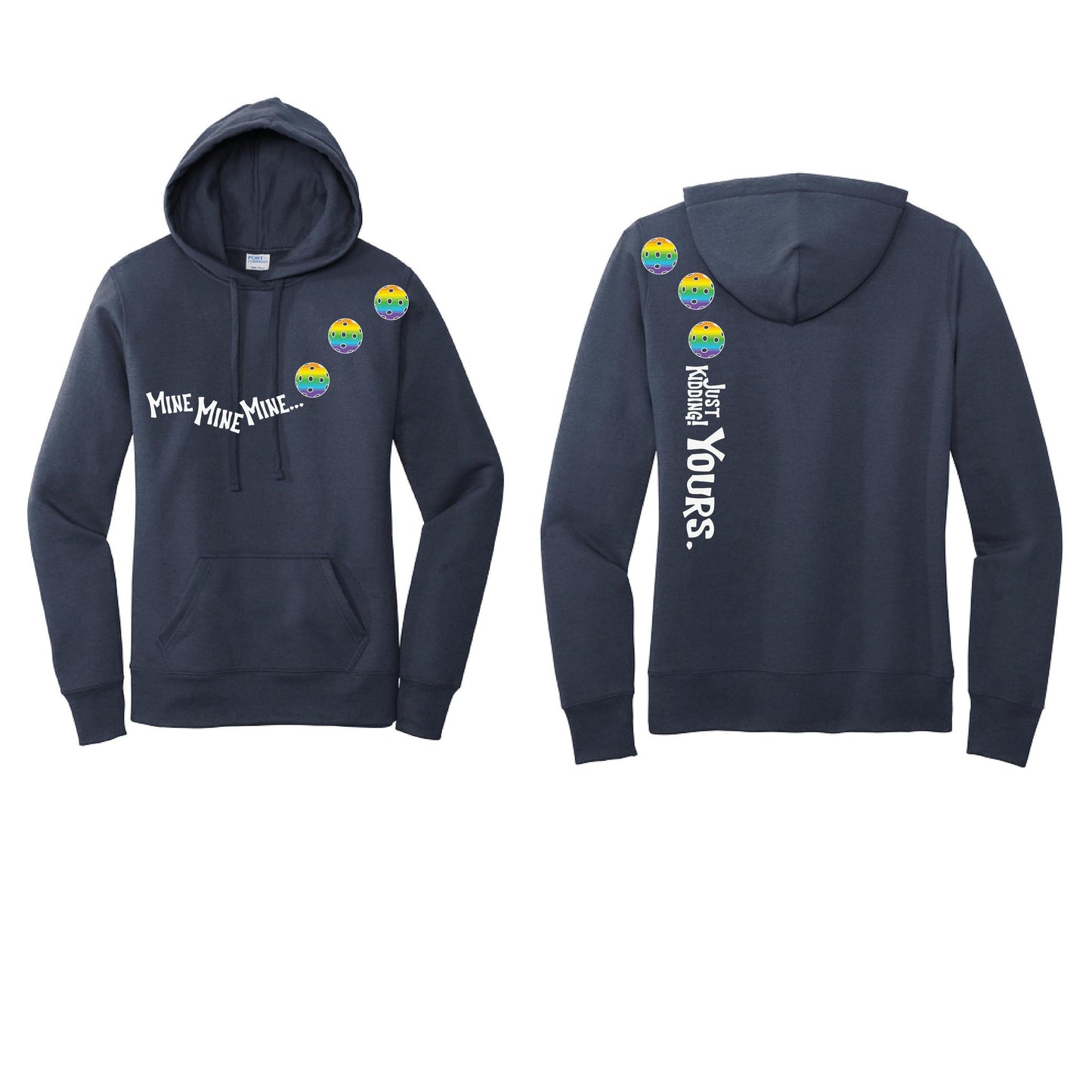 Mine JK Yours (10 Custom Pickleball Colors) | Women’s Fitted Hoodie Pickleball Sweatshirt | 50% Cotton 50% Poly Fleece