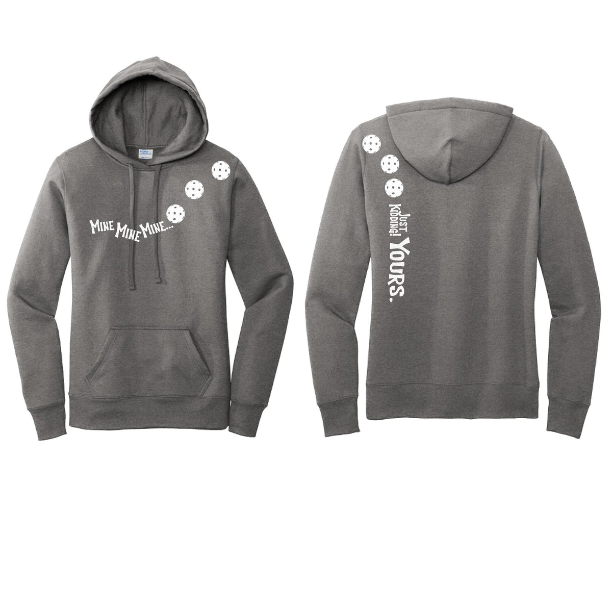 Mine JK Yours (10 Custom Pickleball Colors) | Women’s Fitted Hoodie Pickleball Sweatshirt | 50% Cotton 50% Poly Fleece