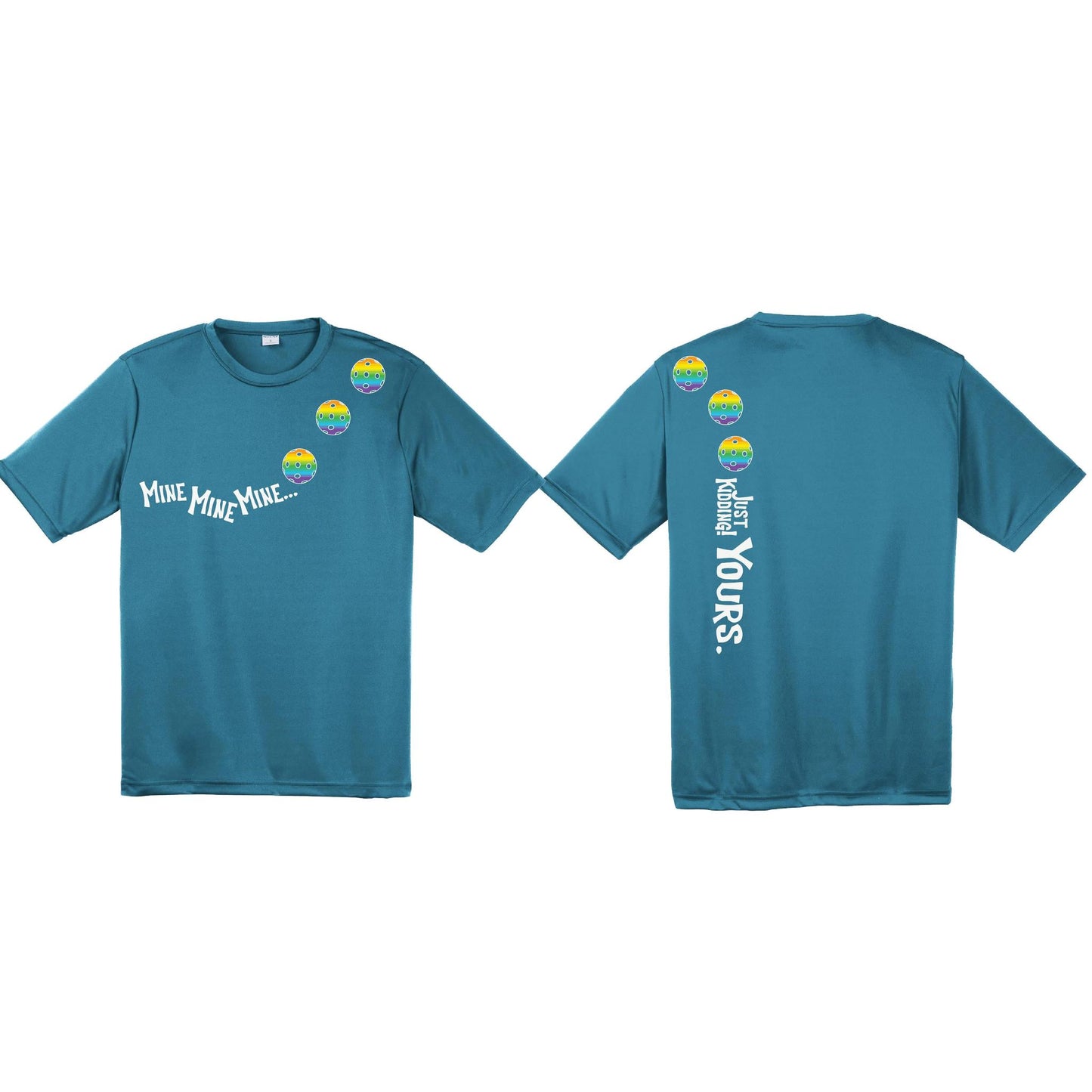 Mine JK Yours (Customizable 10 Pickleball Colors) | Men's Short Sleeve Athletic Performance T-Shirt | 100% Polyester
